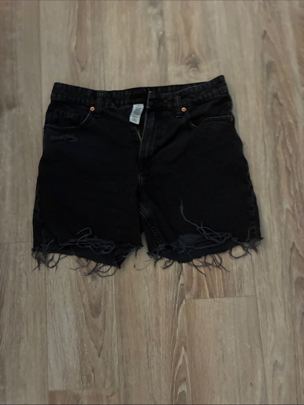 Black Distressed Women's Denim Shorts